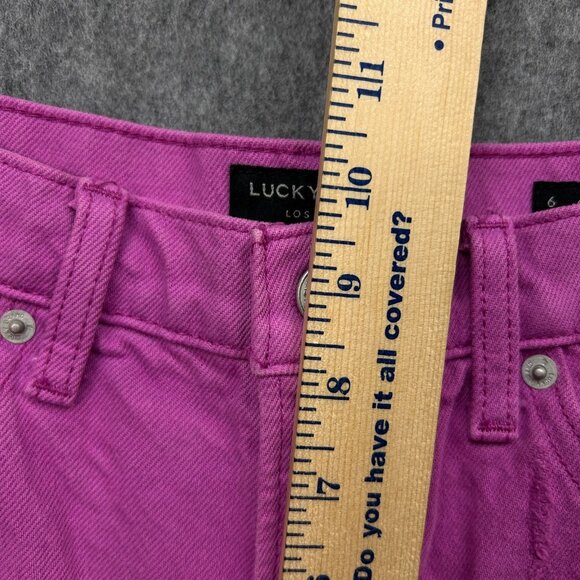 Lucky Brand Mid Rise Cut Off Shorts Women's Size 6 / 28 Radiant Orchid Fray NWT - Picture 12 of 14